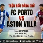 Hình ảnh nhận định và soi kèo trận đấu giao hữu giữa FC Porto vs Aston Villa lúc 02h00 ngày 26/07/2026 độc quyền trên Xoilac TV.